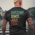 10 Years Old Awesome Since July 2014 10Th Birthday Men's T-shirt Back Print Gifts for Old Men