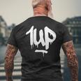 1Up Logo Graffiti Dripping Marker T-Shirt mit Rückendruck Geschenke für alte Männer