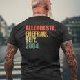 20 Jahreerheiratet Beste Ehefrau Seit 2004 20Hochzeitstag T-Shirt mit Rückendruck Geschenke für alte Männer