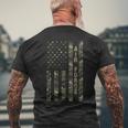 Air Force United States Distressed Camo W Us Flag Men's T-shirt Back Print Gifts for Old Men