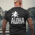 Aloha Beach Summer Palm Trees Hawaii Surfer T-Shirt mit Rückendruck Geschenke für alte Männer