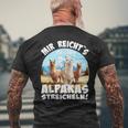 Alpaca And Lamas Mir Reichts Ich Geh Alpakas Streicheln T-Shirt mit Rückendruck Geschenke für alte Männer