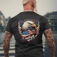 America Fan American Flag And Eagle Usa T-Shirt mit Rückendruck Geschenke für alte Männer