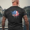 American Flag Baller Dunking Usa Flag Basketball T-Shirt mit Rückendruck Geschenke für alte Männer