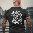 Amsterdam Holland Netherlands Crest Lion Souvenir T-Shirt mit Rückendruck Geschenke für alte Männer