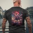 Anime Kitsune Nine Tail Fox Manga Otaku Style T-Shirt mit Rückendruck Geschenke für alte Männer