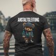 Anstaltsleitung Teddy Bear T-Shirt mit Rückendruck Geschenke für alte Männer