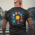 Astronomía Niños Sistema Solar Planetas Sol Universo Camiseta Hombre Estampado Espalda Regalos para ancianos