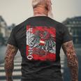 Austria Eagle Flag Retrointage Austria T-Shirt mit Rückendruck Geschenke für alte Männer