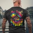Aw Ship It's A Family Trip 2025 Family Cruise Squad Tie Dye Men's T-shirt Back Print Gifts for Old Men