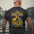 Bagger Ich Esse Fleisch Trinke Bier Underbrenne Diesel T-Shirt mit Rückendruck Geschenke für alte Männer