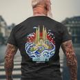 Barcelona España Japonesa Gran Ola Kanagawa Camiseta Hombre Estampado Espalda Regalos para ancianos