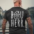 Bauherr 2025 Haus Häuslebauer Baustelle Topping-Out Ceremony T-Shirt mit Rückendruck Geschenke für alte Männer