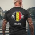 Belgium Belgie Flag Heart Fan Jersey T-Shirt mit Rückendruck Geschenke für alte Männer