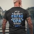 Besten Papas Werden Zum Opa Beförder 2025 T-Shirt mit Rückendruck Geschenke für alte Männer