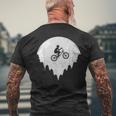 Bicycle Bmx Driver Full Moon T-Shirt mit Rückendruck Geschenke für alte Männer