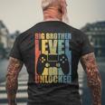 Big Brother Level Unlocked Leveling Up To Big Bro For Boys T-shirt da uomo con stampa posteriore Regalos para ancianos