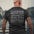 Biker Ich Träume Ich Bin Ein Motorrad T-Shirt mit Rückendruck Geschenke für alte Männer