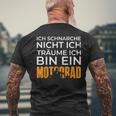 Biker Motorcycle Ich Träume Ich Bin Ein Motorrad T-Shirt mit Rückendruck Geschenke für alte Männer