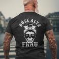 Böse Alte Frau Unordentlicher Brötchenschädel T-Shirt mit Rückendruck Geschenke für alte Männer