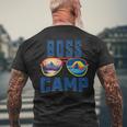 Boss Friend Camp Vacation Retro Camping Summer Sunset Tent Men's T-shirt Back Print Gifts for Old Men
