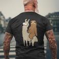 Bradipo Su Lama Divertente Bradipo Cavalca Bradipi Lama T-shirt da uomo con stampa posteriore Regalos para ancianos