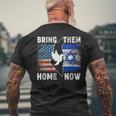 Bring Them Home Now Stand With Israel Israel America Flag Men's T-shirt Back Print Gifts for Old Men