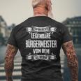 Bürgermeister Legend intage Slogan S T-Shirt mit Rückendruck Geschenke für alte Männer