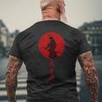 Bushido Samurai Krieger Mit Katana Schwert Anime Style T-Shirt mit Rückendruck Geschenke für alte Männer