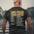 Camera Operator Hourly Rate Photographer Cameraman T-shirt da uomo con stampa posteriore Regalos para ancianos