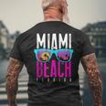 Camicia Miami Beach Florida Sunset Retro Souvenir Surf Miami T-shirt da uomo con stampa posteriore Regalos para ancianos