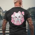 Carino Kawaii Gatto Boba Tea Bubble Tea Anime Giapponese Rosa Neko T-shirt da uomo con stampa posteriore Regalos para ancianos