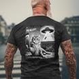 Cat Selfie Ufo & Alien Echt Jetzt Really T-Shirt mit Rückendruck Geschenke für alte Männer