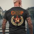 Cccp Con Martillo Y Hoz De La Estrella De La Propaganda Comunista Camiseta Hombre Estampado Espalda Regalos para ancianos