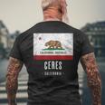 Ceres California Cali City Città Usa Ca Bandiera T-shirt da uomo con stampa posteriore Regalos para ancianos