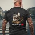 Chat Maine Coon Chat Amoureux Coeur Cadeau Chats T-shirt imprimé au dos Cadeaux pour les vieillards