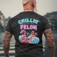 Chillin Like A Felon Summer Retro Pool Men's T-shirt Back Print Gifts for Old Men