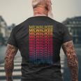 Ciudad Colorida Retro Usa Nostálgico Milwaukee Camiseta Hombre Estampado Espalda Regalos para ancianos