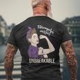 Consapevolezza Della Fibromialgia Per Il Suo Supporto Infrangibile Guerriero T-shirt da uomo con stampa posteriore Regalos para ancianos