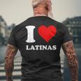 Corazón Rojo I Love Latinas Camiseta Hombre Estampado Espalda Regalos para ancianos