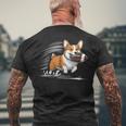 Corgi Hund Spielt Fußball Spieler Sport T-Shirt mit Rückendruck Geschenke für alte Männer