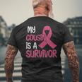 My Cousin Is A Survivor Breast Cancer Support Squad Men's T-shirt Back Print Gifts for Old Men