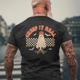 Creep It Real Skateboarding Ghost Retro Halloween Costume Men's T-shirt Back Print Gifts for Old Men