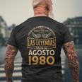 Cumpleaños Hombre Regalos Las Leyendas Agosto 1980 Camiseta Hombre Estampado Espalda Regalos para ancianos
