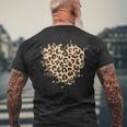 Cuore Con Motivo Leopardato T-shirt da uomo con stampa posteriore Regalos para ancianos