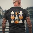Cute Coquette Bows Ghost Pumpkin Season Halloween Autumn Men's T-shirt Back Print Gifts for Old Men