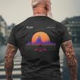 Cyberpunk Outrun Synthwave Tramontoeloce Auto EsteticaT-shirt da uomo con stampa posteriore Regalos para ancianos