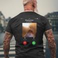 Dank Meme Hamster Staring Front Camera Hamster Calling T-shirt da uomo con stampa posteriore Regalos para ancianos