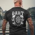 Dart Sport Skull Dartboard Player Dart T-Shirt mit Rückendruck Geschenke für alte Männer