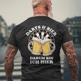 Darts Und Bier Darum Bin Ich Hier Dart T-Shirt mit Rückendruck Geschenke für alte Männer